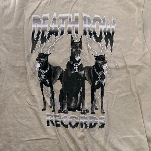 Death Row Records Beige Dog T-Shirt Size Large Mens - Picture 2 of 3